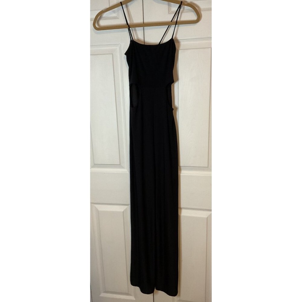 21 Saints Black Jumpsuit Black Stretch Side Cutout Spaghetti Strap Jumpsuit‎ XS